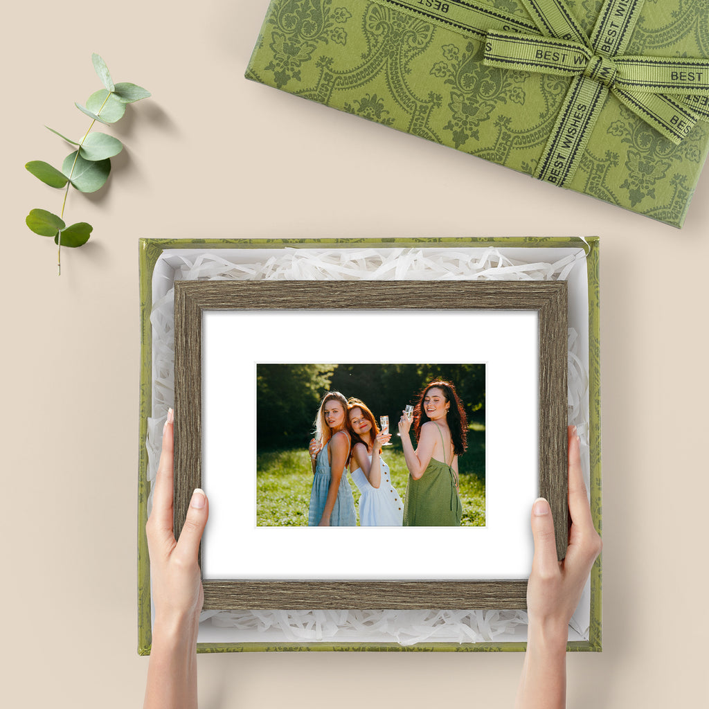 6 Packs 6x8/8x10/9x12/11x14/16x20 Picture Frames Set, Engineered Wood Gallery Wall Frame Set with Plexiglass - Wall Mounting or Tabletop Display