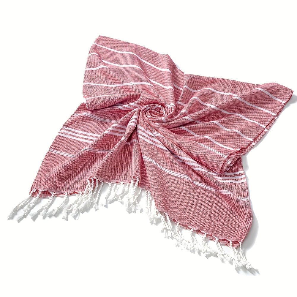 1pc Classic Series Durable And Shrink-Resistant Turkish Striped Beach Towel, Lightweight And Quick-Drying, Oversized at 90X180Cm/35. 5X71Inch, Suitable for Pools, Travel, And Outdoor Use, Soft And Sand-Resistant, Available in Various Colors
