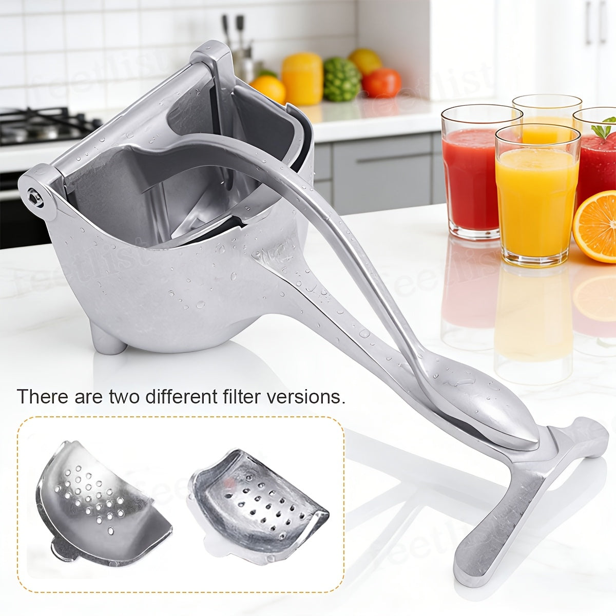 High-Quality Heavy-Duty Metal Manual Juicer, Equipped with an Additional Filter. Handheld Citrus Juicer for Extracting Juice from Lemons, Oranges, Apples, Cucumbers, And Watermelons. Kitchen Tool