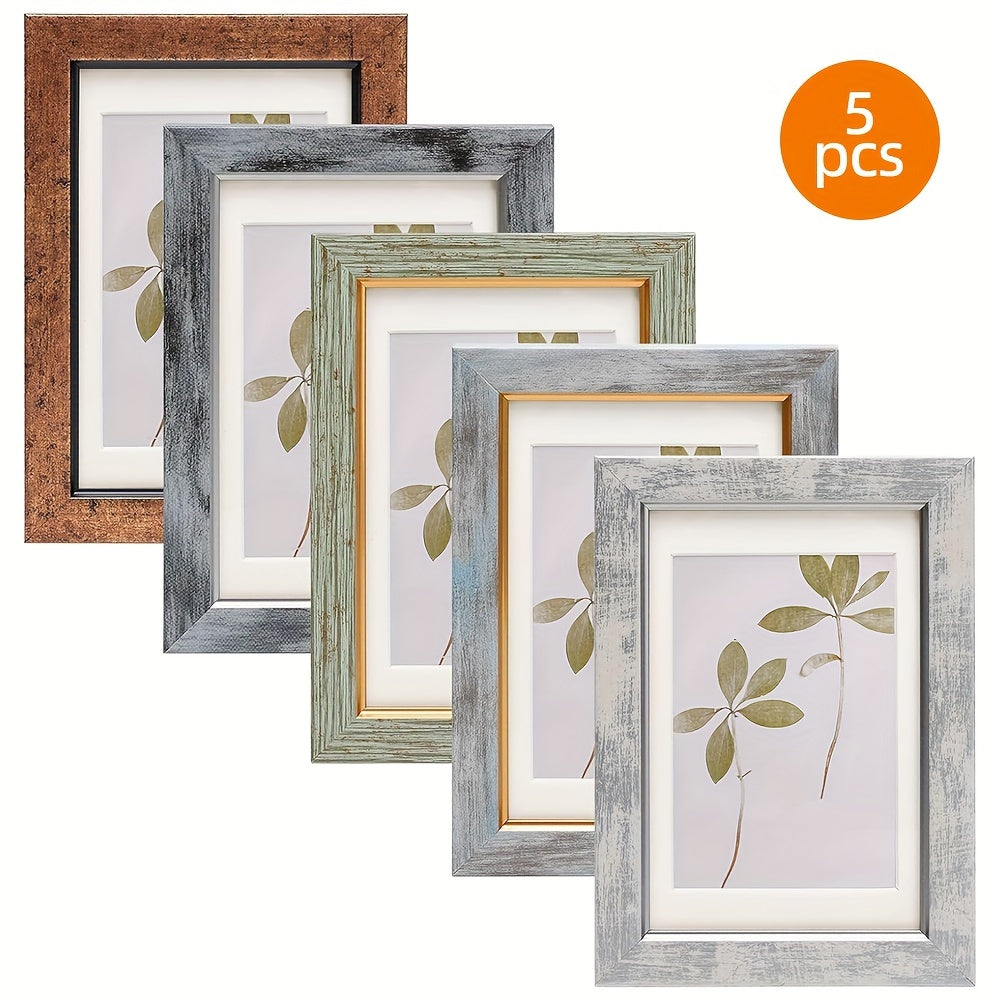 Set of 5/10 Vintage Photo Frames, 5x7in/4×6in, Rustic Retro Picture Frames with Tempered Glass, Decorative Art for Wall and Tabletop Display, for Halloween and Christmas