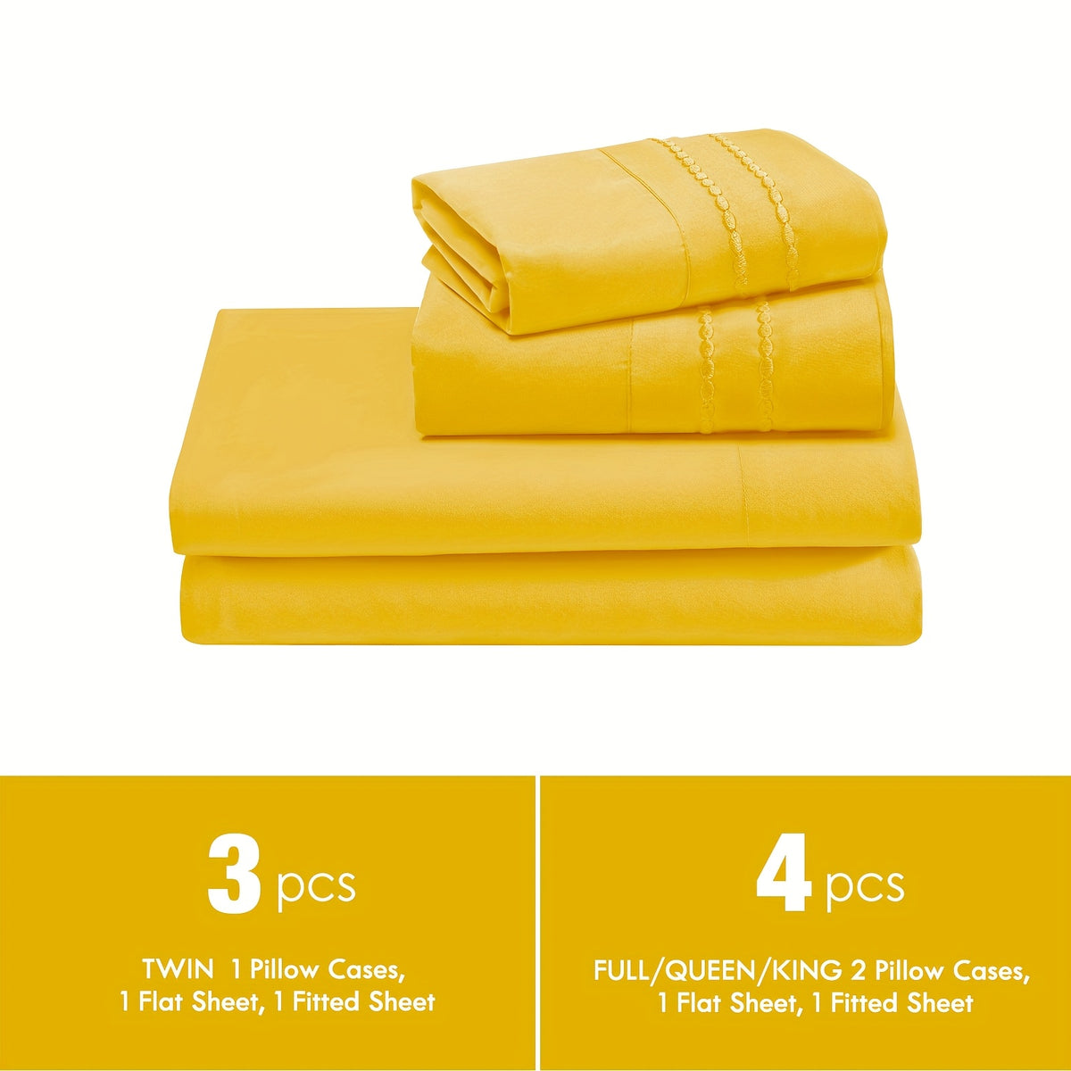 ClevaHome Light Luxury Breathable Sheet Set - 3/4pcs Deep Pockets Cooling Soft Bedding, Fade-Resistant Deep Pockets, All-Season Comfort, Ideal for Dorms, Guest Rooms Everyday Use Twin Full Queen King Sheet