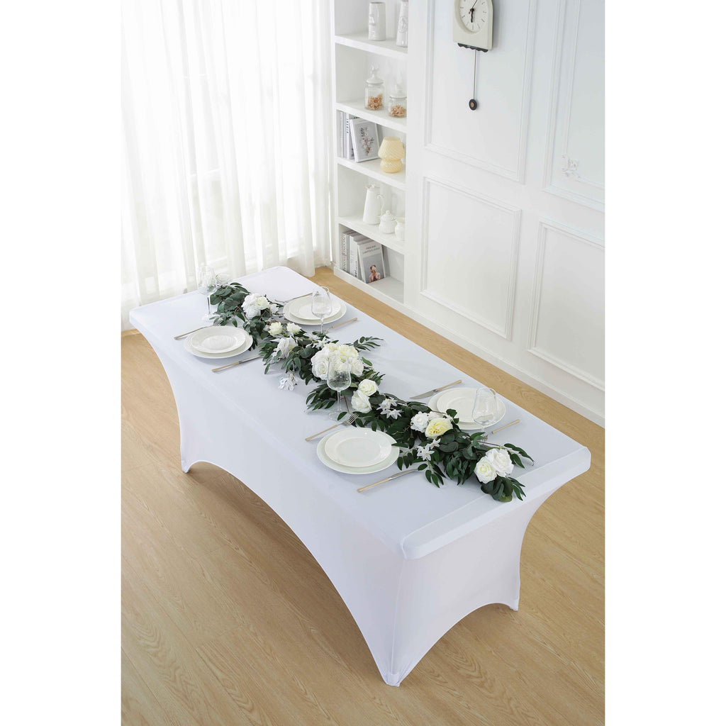 3/5pcs Spandex Tablecloth, Premium Spandex Table Cover, Fitted tablecloth, Wrinkle Resistant Stretchable Rectangle Table Cover For Event, Wedding & Parties