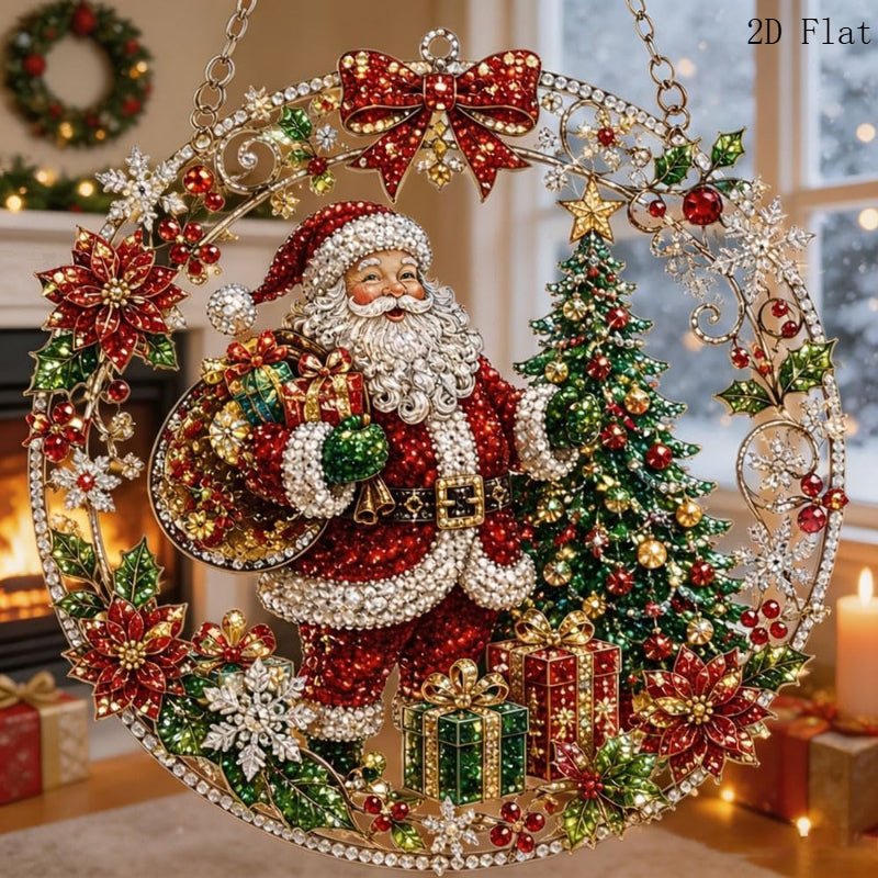 2D Flat Christmas Sun Catcher Hanging Decoration Set, Acrylic Sun Catcher Kit, Suitable for Beginners And Adults, Seasonal Christmas Home Hanging Decoration, 2D Flat Design