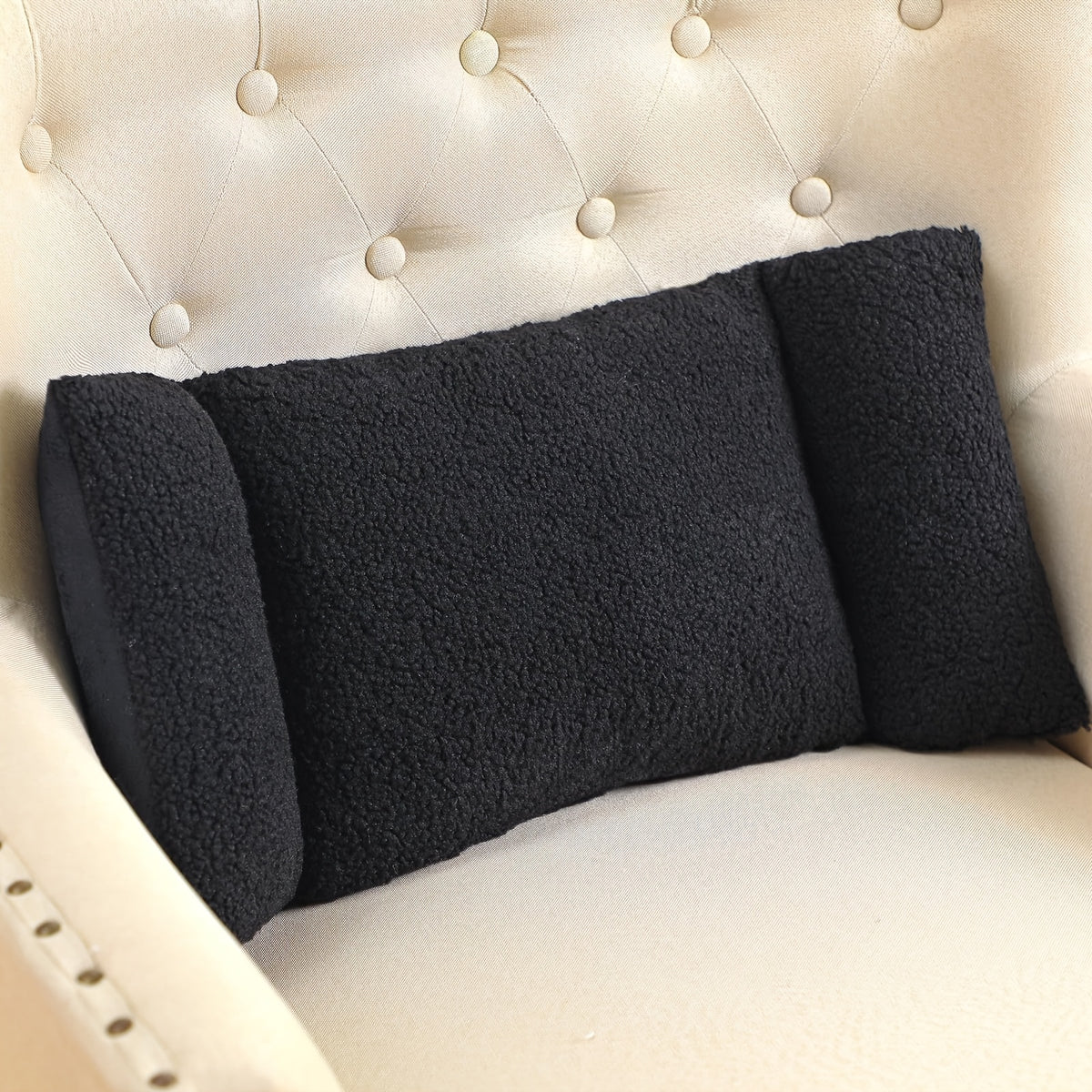 Lumbar Support Pillow for Office Chair & Sofa, 3-Stage Adjustable Waist Backrest Cushion with Soft Polyester Fiber, Knotted Detail, Hand-Washable, 5 Colors