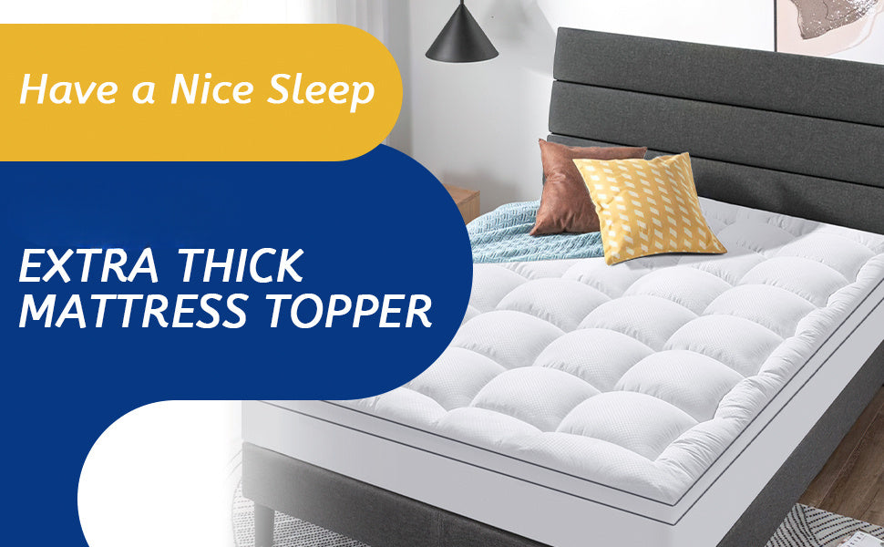 Cooling Mattress Topper, Mattress Pad Cover With 8-21 Inch Deep Pocket, Plush Pillow Top Mattress Topper Overfilled With Down Alternative