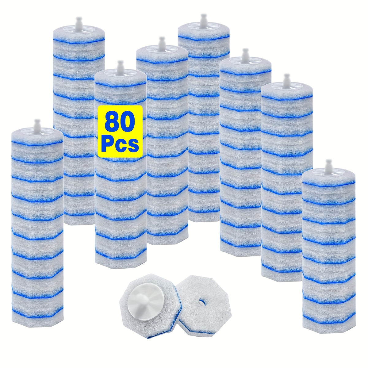 80/40-count Toilet Wand Refills for Clorocs, Disposable Toilet Bowl Cleaner Wand Refills, Toilet Bowl Brush Replacement, Microfiber Toilet Brush Refills for Bath & Toilet Bowl Cleaning
