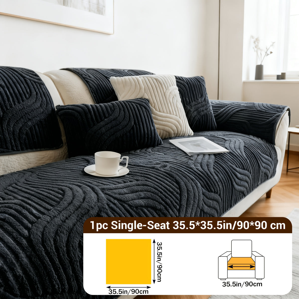 1pc of Thick, Quilted Sofa Cushion That Is Stylish, Durable, Warm, And Non-Slip. This Plush Sofa Cover Is Breathable And Comfortable, Making It Perfect for Families with Pets. It Is Suitable for Use in The Bedroom, Office, Living Room