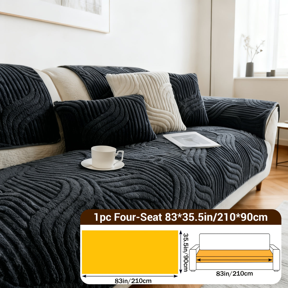 1pc of Thick, Quilted Sofa Cushion That Is Stylish, Durable, Warm, And Non-Slip. This Plush Sofa Cover Is Breathable And Comfortable, Making It Perfect for Families with Pets. It Is Suitable for Use in The Bedroom, Office, Living Room