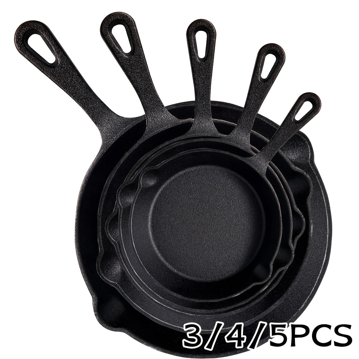 Cast Iron Skillet, Cast Iron Frying Pan Uncoated Set, Frying Pan with Drip Spout, Heavy Duty Pan Cookware, Household Pans, Kitchen Accessories, Home Cooking, Suitable for Frying, Stir-Frying, Cooking, Baking, Camping Gear And Equipment