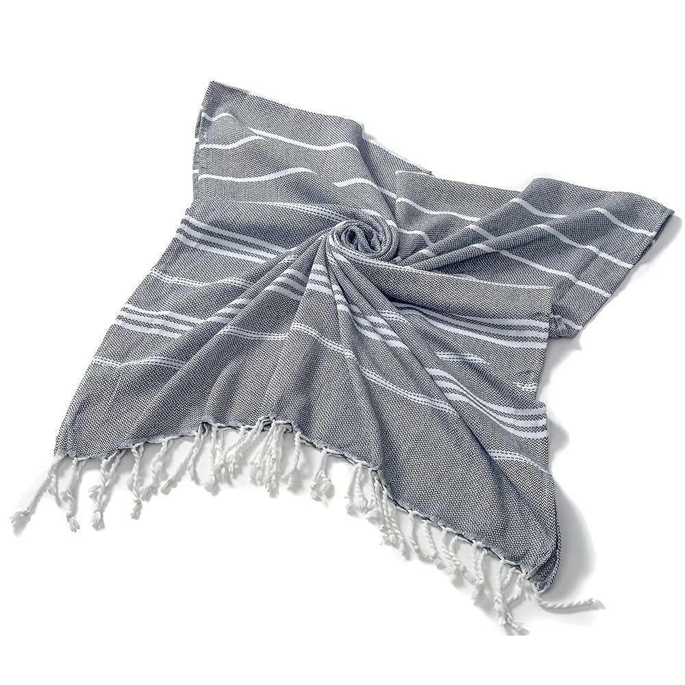 1pc Classic Series Durable And Shrink-Resistant Turkish Striped Beach Towel, Lightweight And Quick-Drying, Oversized at 90X180Cm/35. 5X71Inch, Suitable for Pools, Travel, And Outdoor Use, Soft And Sand-Resistant, Available in Various Colors