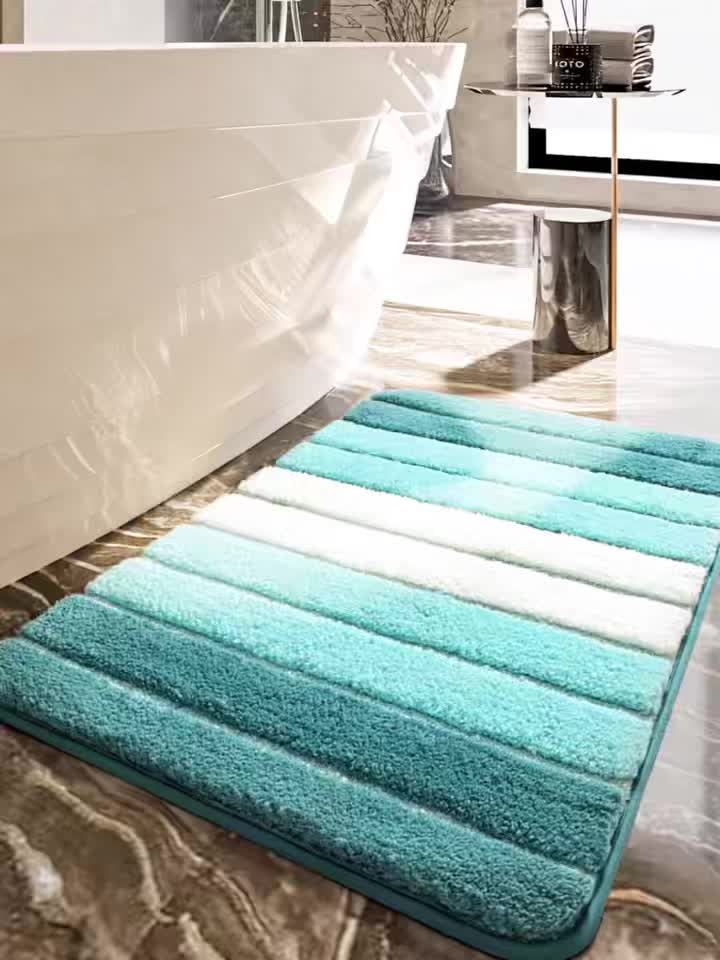 GTNSHUAI Extra Thick Luxury Chenille Bathroom Rug, Non-Slip Absorbent Bath Mat