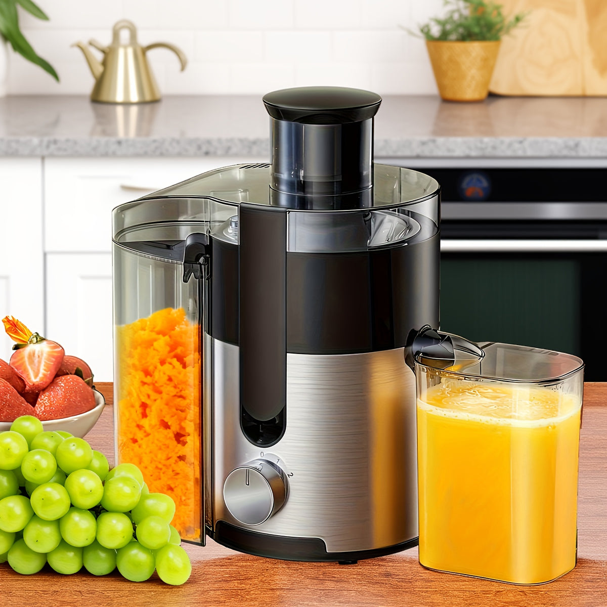 Multi-Function Juicer, Juice Blender, Mixer, Food Processor, 3-Inch Wide-Mouth Juicer Extractor for Vegetables And Fruits, 3-Speed Settings, Easy to Clean, Detachable, High Juice Yield, Fast Juicing, Quick Juice Extraction for Fruits And Vegetables