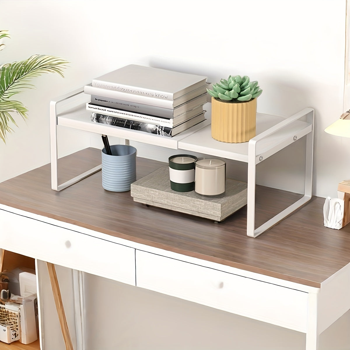 Adjustable&Extendable Metal Cabinet Organizer Rack-Space-Saving, Stackable Design for Kitchen Countertops&Cupboards-Ideal for Food Storage&Appliances with Pull-Out Shelves, Kitchen Organizer|Sleek Finish|Adjustable Shelving, Organizers And Storage