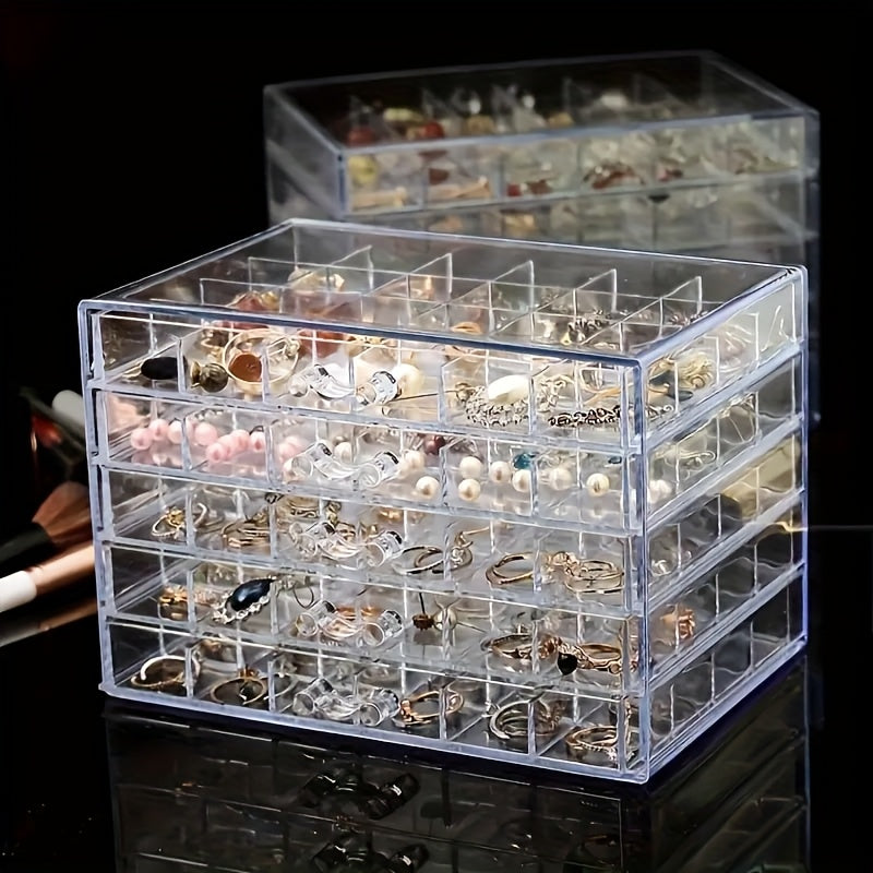 72/120 Layered Jewelry Storage Boxes, Fashionable Acrylic Jewelry Storage Boxes, Suitable for Storing Earrings, Necklaces, Bracelets, Rings, Bracelets, Watches and Other Jewelry. Large-capacity Designed Accessory Storage Boxes, the First Choice for C
