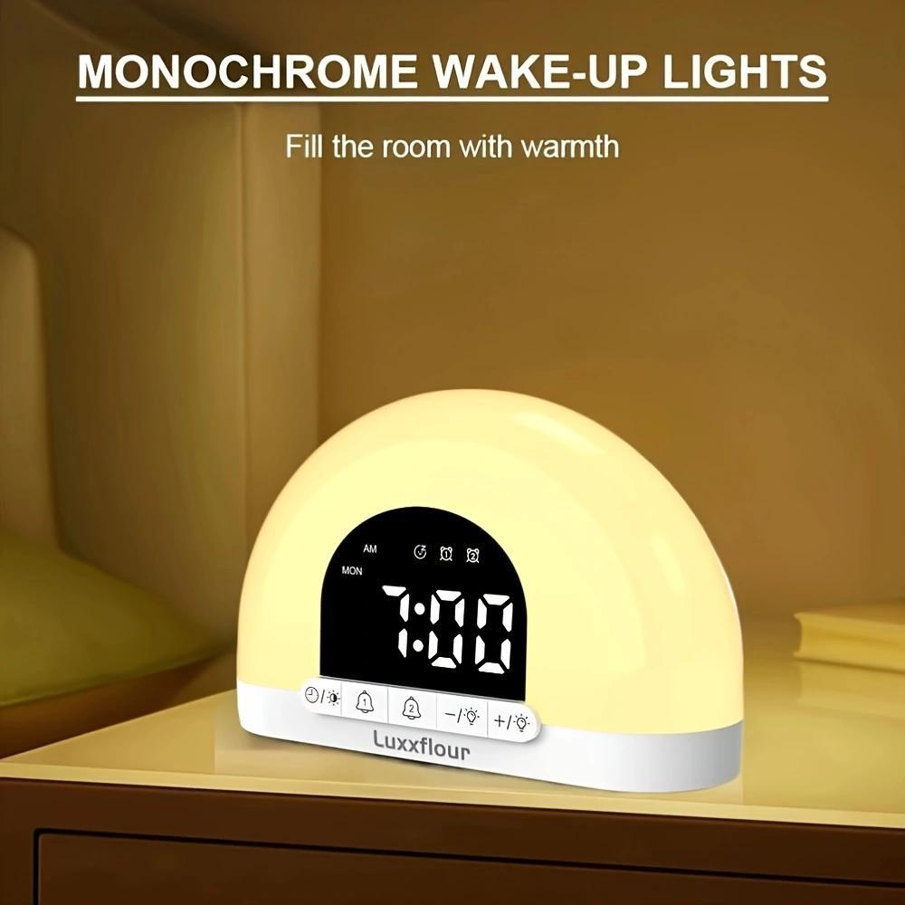 Luxxflour Sunrise Alarm Clock Light Atmosphere Lamp Dual Alarm Clock and Weekday Mode