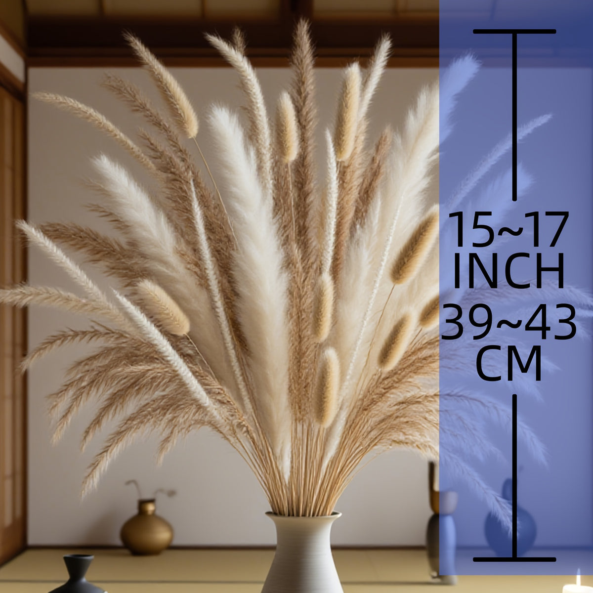 [Rustic Modern] 130pcs Pampas Grass Bouquet | Dried Flower Decor with Rye Grass for Wedding Welcome Sign Accents And Home Kitchen Island Decor