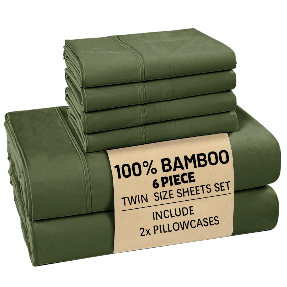 [Deep Sleep] 4/6pcs Bamboo Bed Sheet Set, Luxury Soft & Cooling Sheet Set For Hot Sleepers, 5 Star Hotel Experience Bed)Child Sheets Sets Deep Pocket Up To 16"Breathable Bedding For Room, Hotel 2200TC Bedding Sheets Queen Bed Sheets W/ Random Color