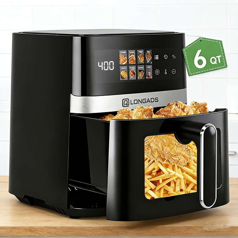 Large Capacity Air Fryer Visual Intelligent Fully Automatic Household Air Fryer Anti-Scald Handle Suitable for Chicken And Fish
