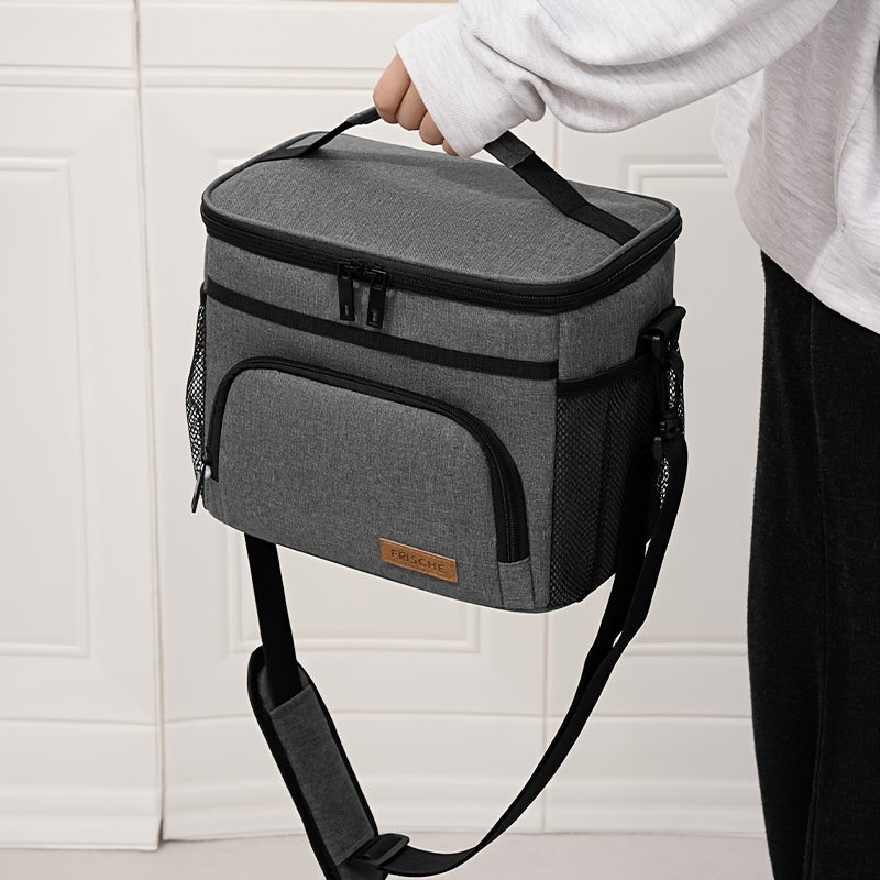 Newest Insulated Lunch Bag, Reusable Insulated Lunch Bag for Men And Women, Leakproof Freezer Bag with Adjustable Shoulder Strap, Portable Fresh Cooler Bag, Outdoor Insulated Handle Bag for Office, Travel, Beach, Picnic, Camping, School