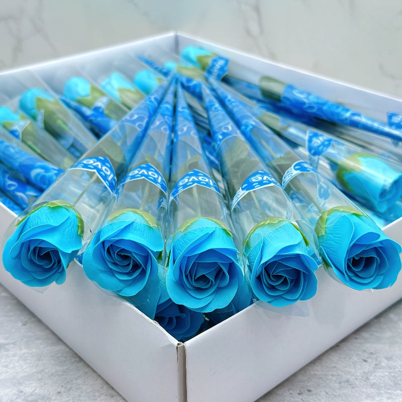 20pcs Random Color Scented Artificial Rose Bouquet - Perfect Gift for Valentine's Day, Mother's Day, and Weddings - Colorful Plastic Roses in Red, Wine Red, Pink, Blue, and Purple, Elegantly Packaged, Suitable for Home Decor and Romantic Floral