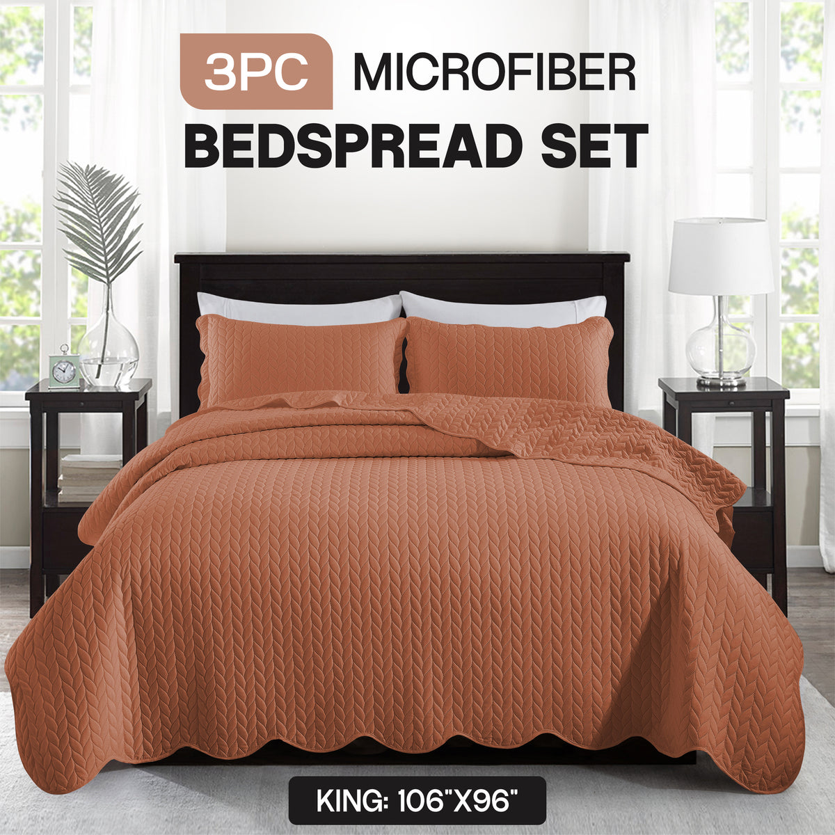 3pcs Bedspread Set Bedspreads with free Pillow Shams - Leaf Pattern Soft & Breathable Bedspread Lightweight Microfiber Bedspread - Modern Style Floral Pattern Coverlet For All Seasons - Christmas Gifts For Family And Friends (1 Bedspread, 1 Or 2 Pillow Sh