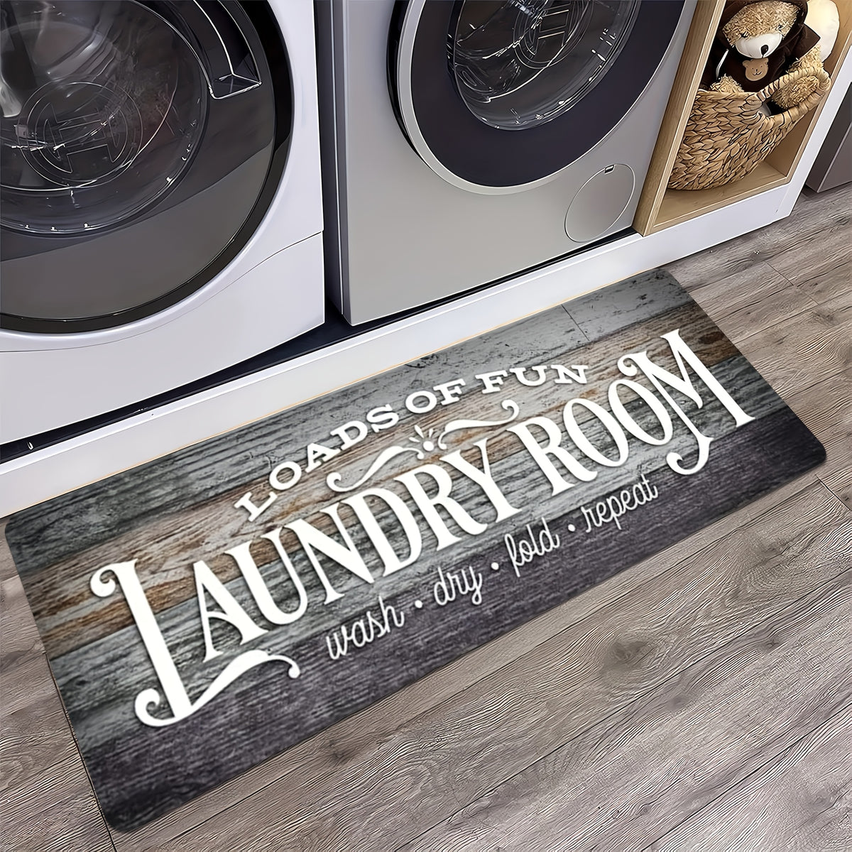 Non-slip Washable Laundry Room Runner Mat,Home Decor Floor Mat,Laundry Mat Home Decor,Laundry Room Accessories-Machine Washable Mat with Laundry-Themed Phrases