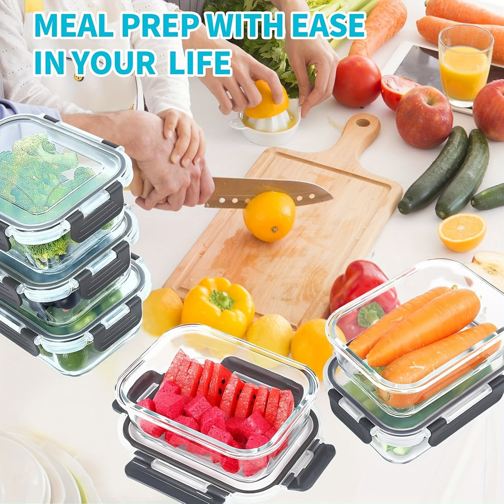 20 Pack 22oz Glass Meal Prep Containers, 10 Containers & 10 Lids, Airtight Food Storage Containers With Lids, Pantry Kitchen Storage Containers For Lunch, Food Storage, Glass Lunch Bento Boxes