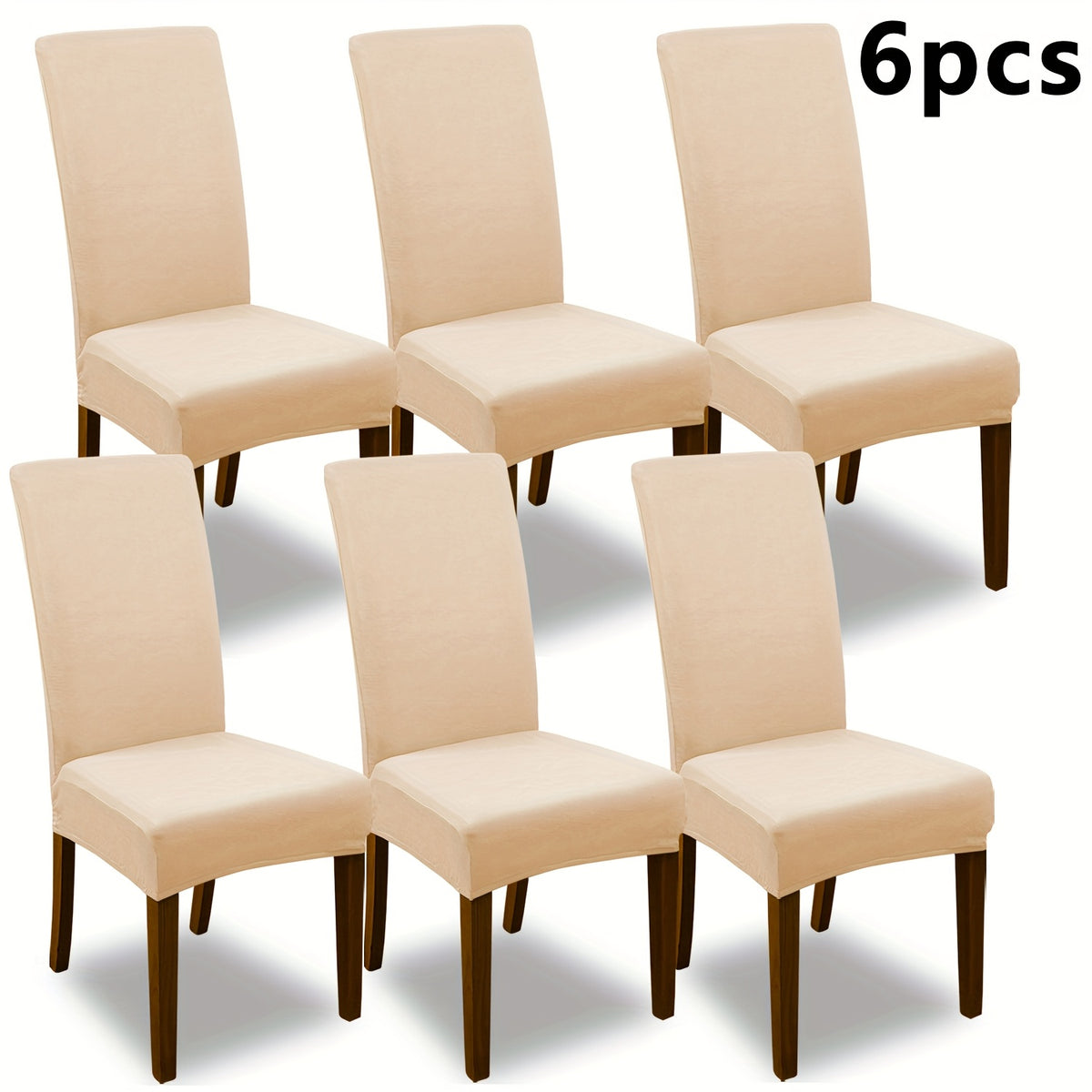 4pcs Set/6pcs Set Milk Elastic Home Kitchen Dining Chair Slipcover, Chair Cover, Furniture Protector For Wedding Office Living Room, Easy To Install, Suitable For Any Dining Chair.Halloween Gift, Halloween Home Decorations