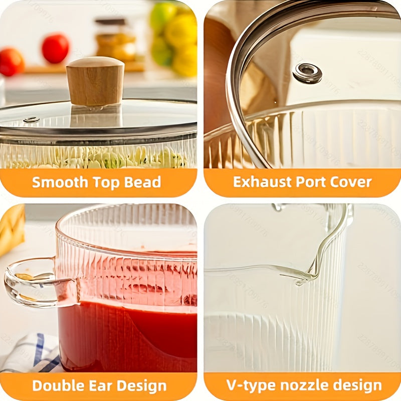Safe for Stovetop Use, Can Be Cleaned in a Dishwasher, Resistant to Heat, Made of Borosilicate Glass, Ideal for Soups, Milk, Baby Food, Noodles, And More - a Favored Option for Both Home And Hospitality Settings.