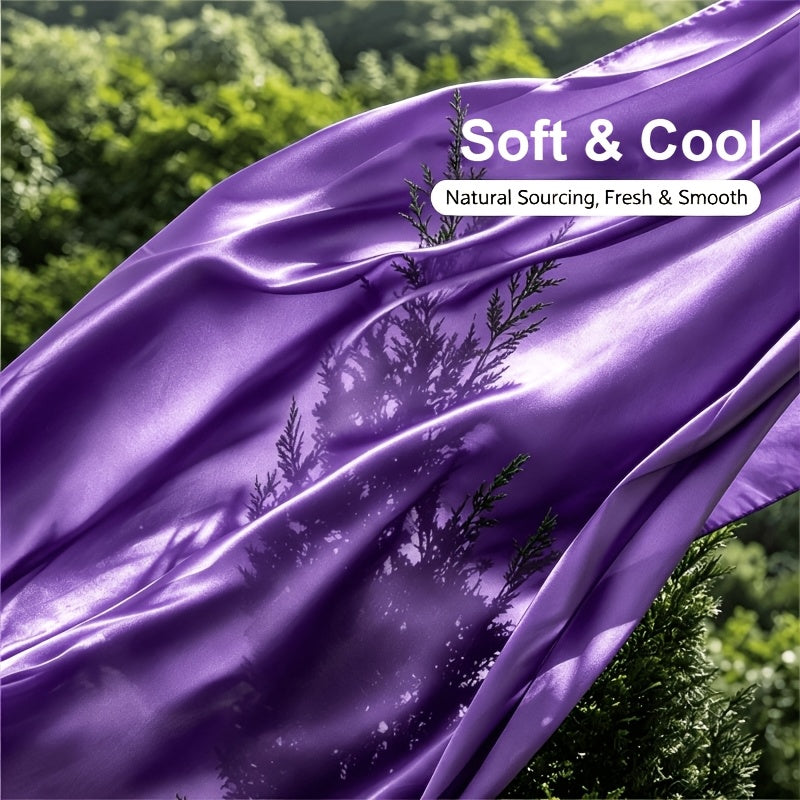 Luxury Satin Bedding Set, Cool And Breathable, Soft Satin Fitted Sheet, Five-Star Luxury Bedding, Twin(Fitted Sheet ×1+Pillowcase ×1), Full.Queen.King(Fitted Sheet ×1+Pillowcase ×2), Apartment, Bedroom, Guest Room, Halloween Christmas Gift