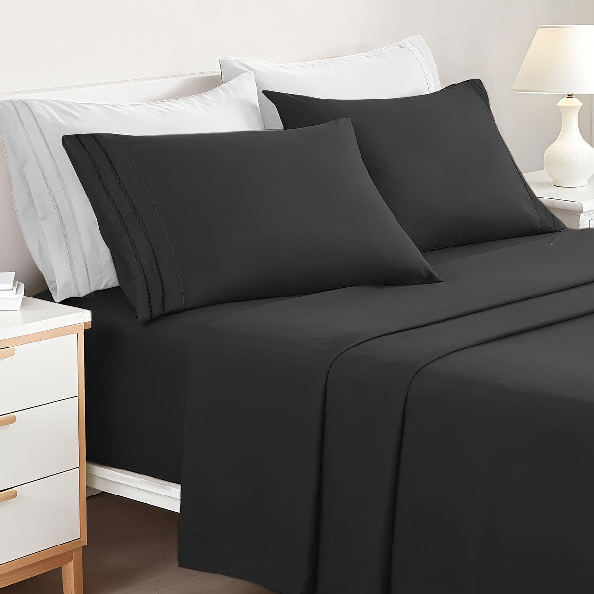 ClevaHome Light Luxury Breathable Sheet Set - 3/4pcs Deep Pockets Cooling Soft Bedding, Fade-Resistant Deep Pockets, All-Season Comfort, Ideal for Dorms, Guest Rooms Everyday Use Twin Full Queen King Sheet