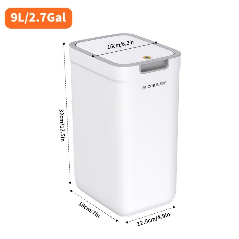 1pc Joybos Wall-Mounted Trash Can with Odor-Sealing Lid, Space-Saving No Power Needed, Durable Plastic Rectangular Design for Bathroom, Bedroom, Office & Dorm, Bathroom Waste Bin, Minimalist Design, Easy to Clean, Odorsealing Bin, Office Supplies