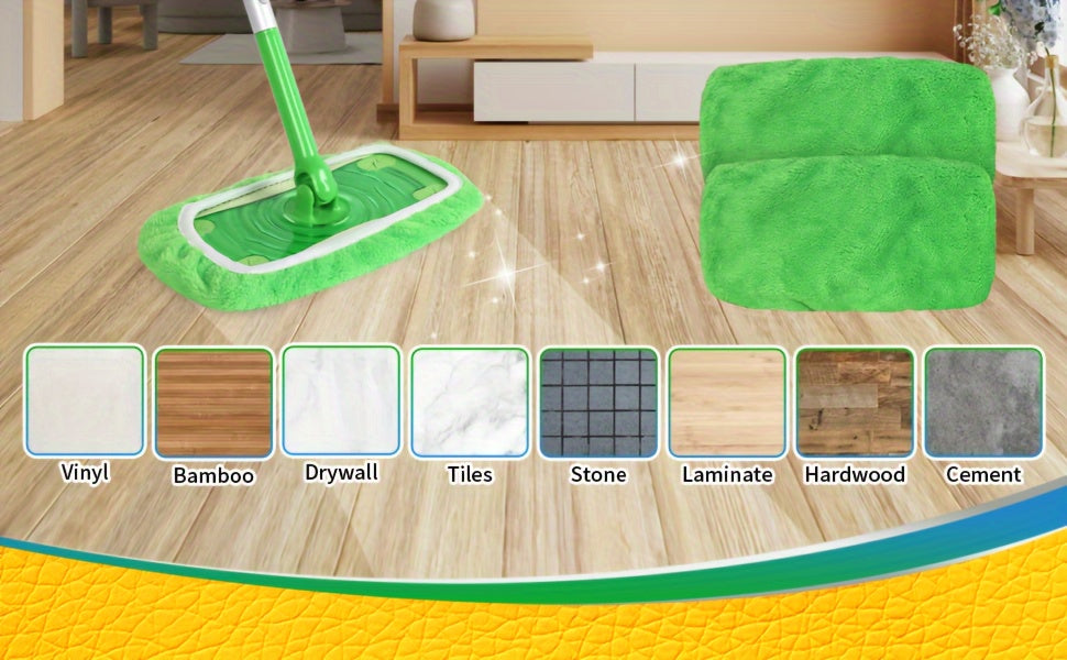 15Pack Reusable Microfiber Mop Pads for Swiffer Sweeper Mop(9.84inch-11.02inch) - Dry Sweeping Cloths & Wet Mopping Cloths for Household Cleaning - Washable Wet Pads for Mopping Floors(Mop Is Not Included)