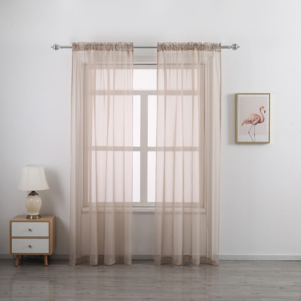 2 Panels Basic Modern Sheer Curtains - Rod Pocket Design Light Filtering Privacy Simple Design Window Drapes for Living Room, Bedroom, and Modern Home Decor Available in Red/Green/Blue/White/Black/Khaki/Yellow