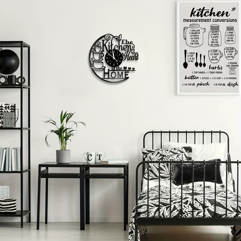 1pc Coffee Vinyl Record Wall Clock, Wall Decoration Art Decoration, Coffee Cup Design Wall Clock - Coffee Clock Silent Home Decoration, Living Room Bedroom Kitchen Bathroom, Christmas Gift/New Year Gift, Special Surprise