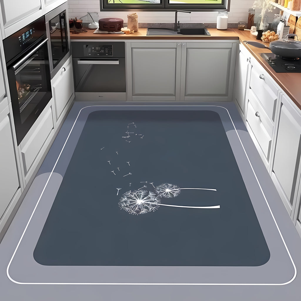 Letter Absorbent Floor Mat, Anti-Slip, Fully Laid Kitchen Floor Mat, Foot Mat, Quick-Drying Diatomaceous Mud Super Large Anti-Fall Floor Mat