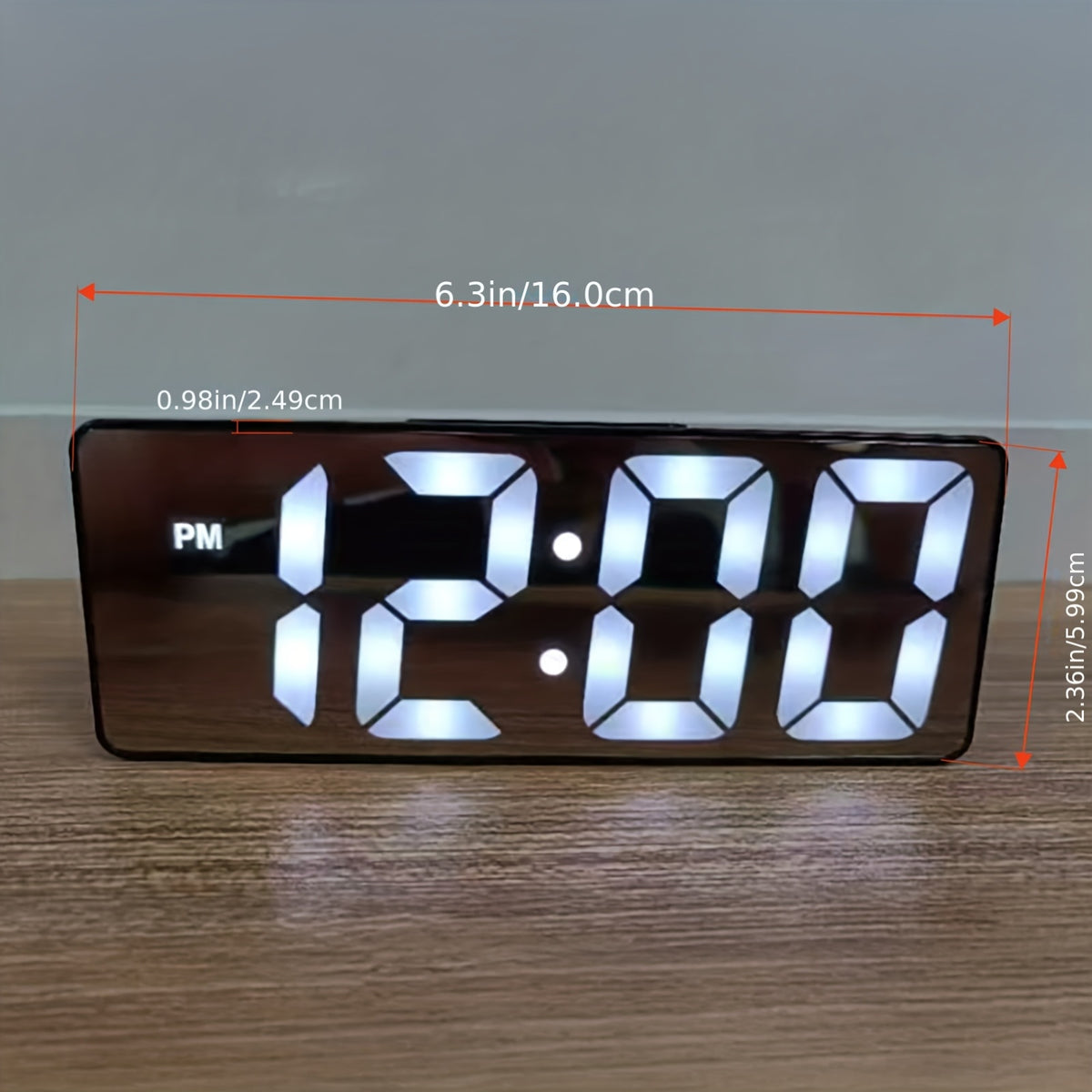 Contemporary LED Desk Clock with Temperature Display Brightness Adjustment Night Modes Snoozes Functions 12/24Hour Mode LED Electronic Clock for Bedroom