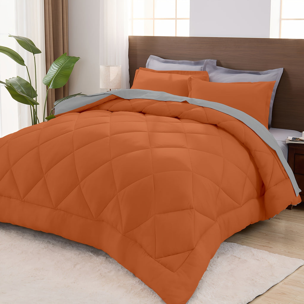 2/3pcs Luxury Comforter Set Warm & Soft & Breathable - Quilted Bedding With Fluffy Fill - Perfect For All Seasons With 1 Comforter And 1/2 Pillowcases-Random Color