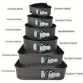 Cake Pan Set with Removable Bottoms, 6-Piece Nonstick Carbon Steel Baking Molds in Round, Square and Heart Shapes for Cheesecake and Birthday Cakes