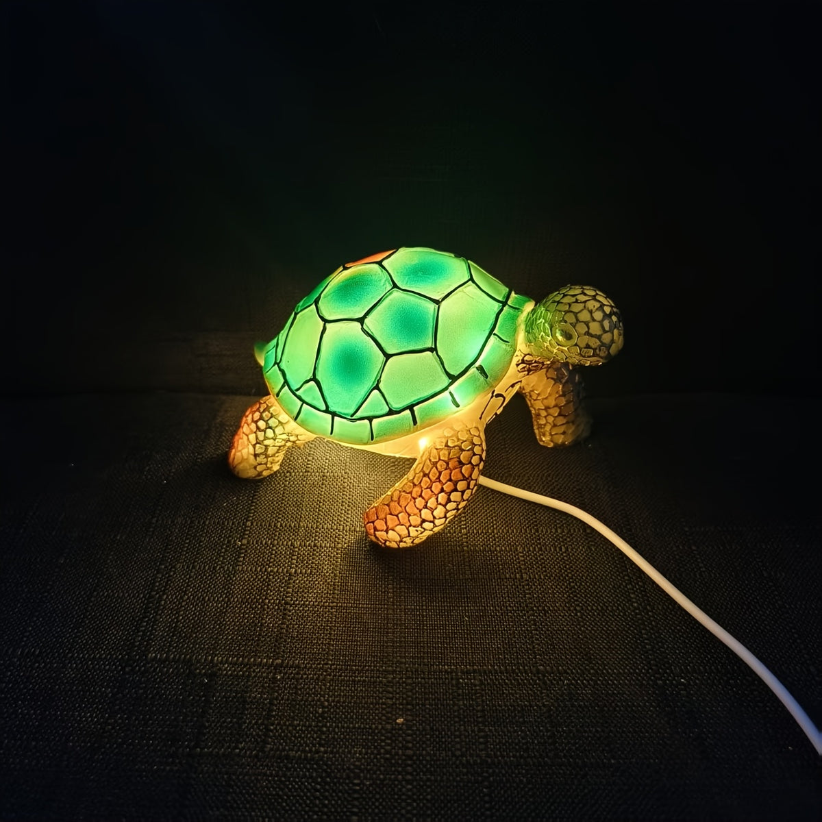Sea Turtle LED Night Light with USB Plug, 5.51-Inch Resin Decorative Tabletop Lamp for Bedside Ambiance, Coastal Bedrooms and Home Decor