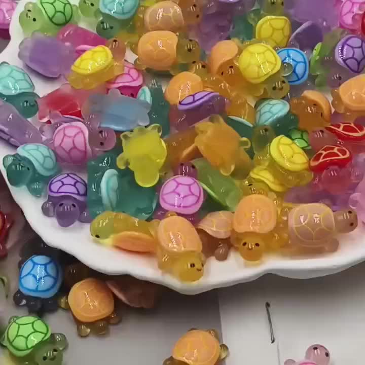 30 Glow-in-the-Dark Mini Resin Turtle Statues - No Electricity Needed, UV/Blacklight Activated Glow, for Marine Party Decorations, Garden, DIY Crafts, Beach Scavenger Hunt - Indoor/Outdoor Use - Perfect for Ocean-Themed Birthday, Aquarium, Classroom Displ