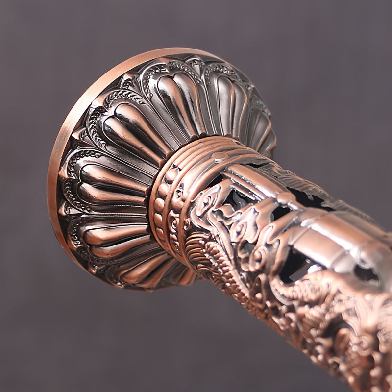 Metal Incense Stick Holder Featuring a Retro Vertical Design, Heart Sutra, Dragon, And Phoenix Motifs, Perfect for Home Or Office Ceremonial Decoration