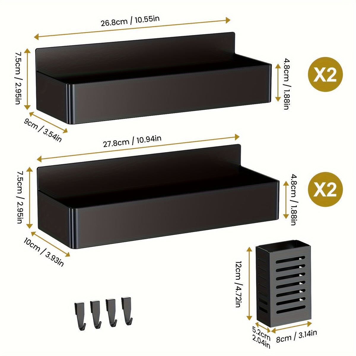5/6pcs Multifunctional Magnetic Refrigerator Spice Organizer Set, Magnetic Kitchen Paper Towel Holder, Magnetic Refrigerator Kitchen Utensil Organizer with Four Hooks, Space Saving Design, Hole-Free Design, Kitchen Accessories, Home Decoration, Utility Sh