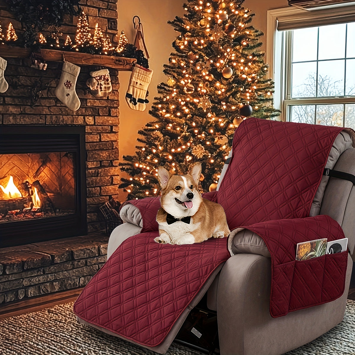 Multi-Functional 23-Inch Recliner Cover with Practical Pockets - Easy to Install, Scratch-Resistant, Machine Washable, Suitable for Outdoor Use And Pet Protection, Easter Decoration