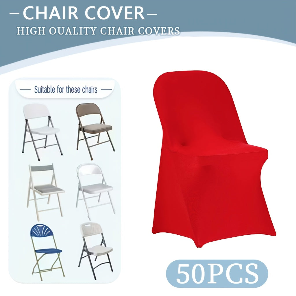 10/30/50/100pcs High-Quality Spandex Folding Chair Covers - Wedding Decorations Essential - Wedding Stuff, Perfect For Party Supplies, Birthday, Camping & Halloween Decor
