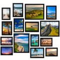 Picture Frames Collage Set of 15, Black Multi-Size Photo Frames in 8x10, 5x7 and 4x6 for Family Gallery Walls and Tabletop Displays