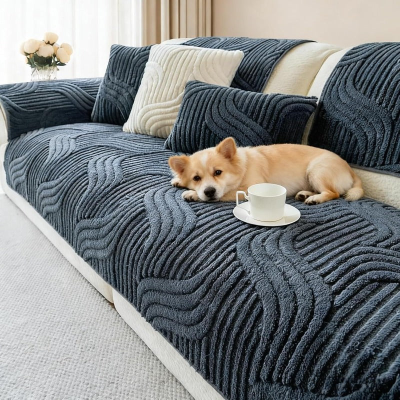 Modern Luxury Faux Non-Slip Sofa Pad, Bohemian Plush Slipcover, Non-slip, All Season, Easy Care, Machine Washable, Pet Friendly, Soft And Comfortable - Perfect for Living Rooms, Bedrooms, Office Home Decor