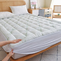 Down Alternative Mattress Topper, Plush Pillow Top Fitted Mattress Pad with 8–21 Inch Deep Pocket for Twin, Full, Queen and King Bedroom Comfort