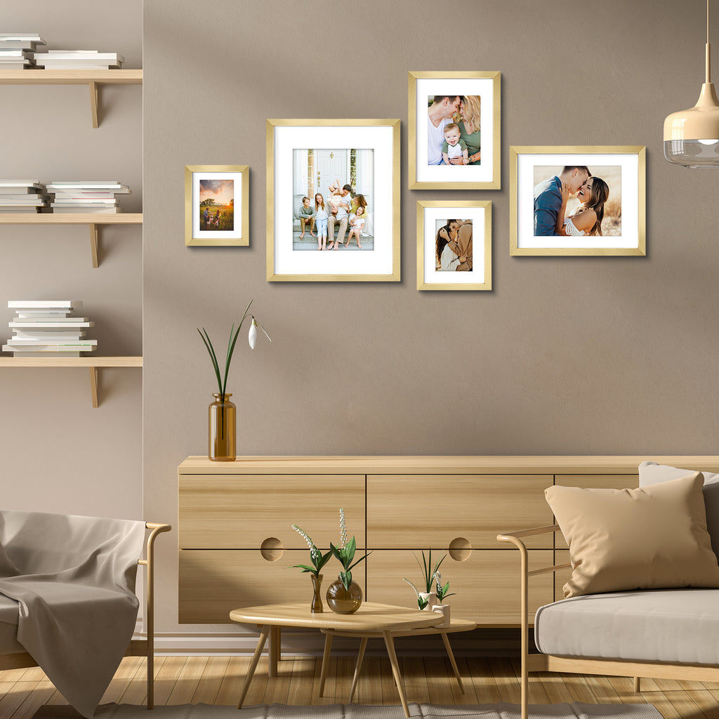 3 Pack 6x8/8x10/9x12/11x14/16x20 Picture Frames Set with Mat or without Mat, Engineered Wood Photo Frames with Plexiglass, for Wall or Tabletop Display - Gallery Wall Frames, Office Home Decor,Poster Frames