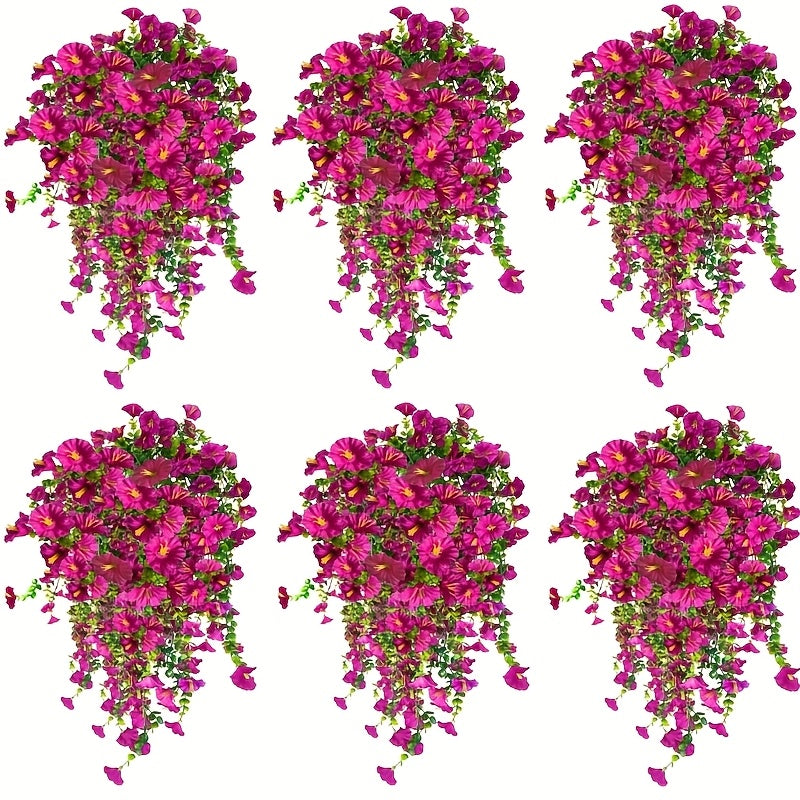 6pcs of Realistic Hanging Plants - Suitable for Outdoor and Indoor Decoration, No Need to Tie, Festive Decorative Vine Home Furnishings, Fake Green Plants, Suitable for Home Decoration, Weddings, Graduation Season, Flower Display